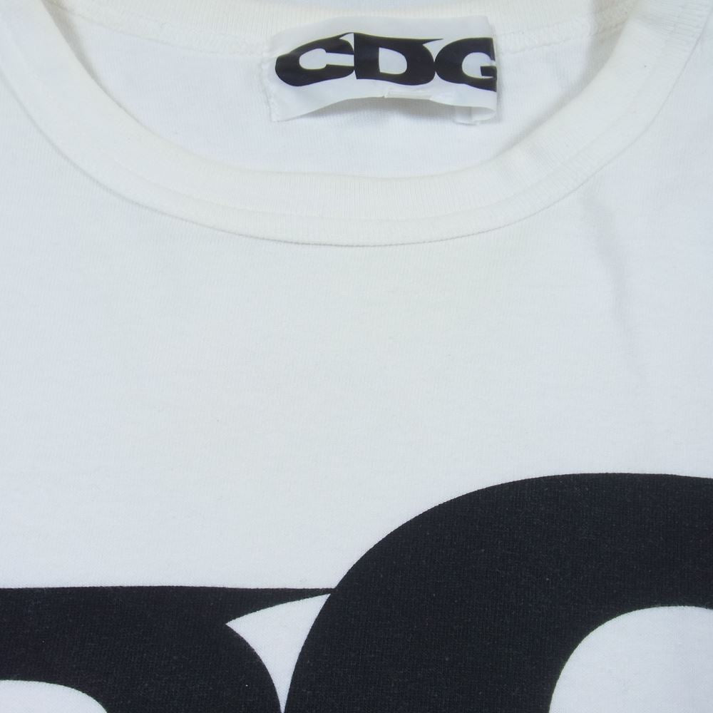 COMME des GARCONS コムデギャルソン PQ-B004 CDG シーディージー SZ-T037 2020 ロゴ プリント Ｔシャツ 長袖 ホワイト系 XL【中古】