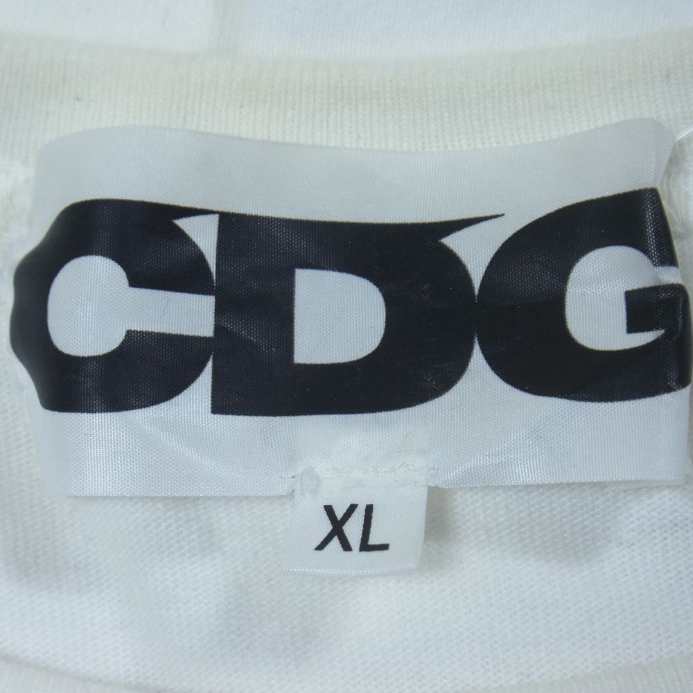 COMME des GARCONS コムデギャルソン PQ-B004 CDG シーディージー SZ-T037 2020 ロゴ プリント Ｔシャツ 長袖 ホワイト系 XL【中古】