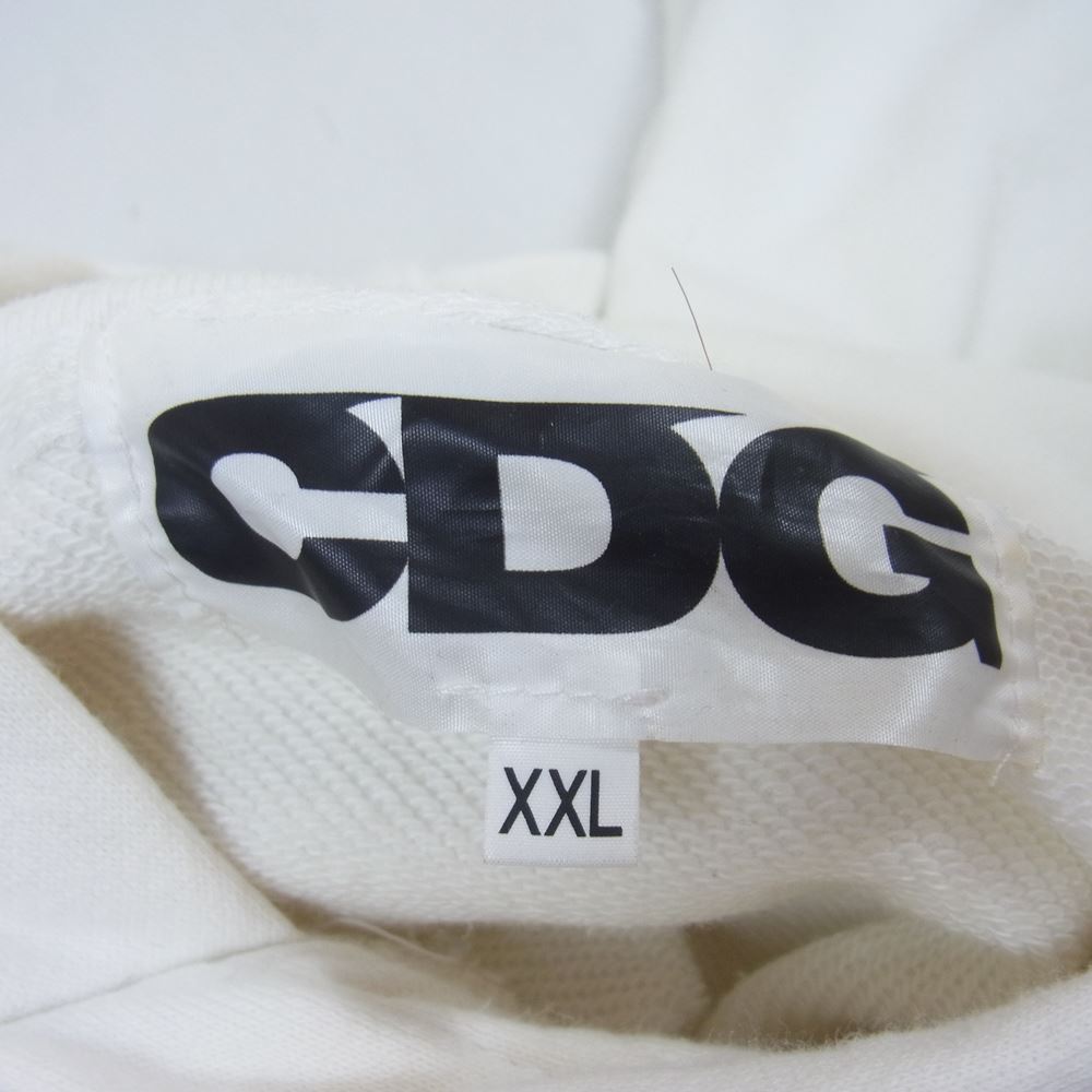 COMME des GARCONS コムデギャルソン CDG シーディージー SZ-T036 2020 ロゴ プリント パーカー オフホワイト系 XXL【中古】