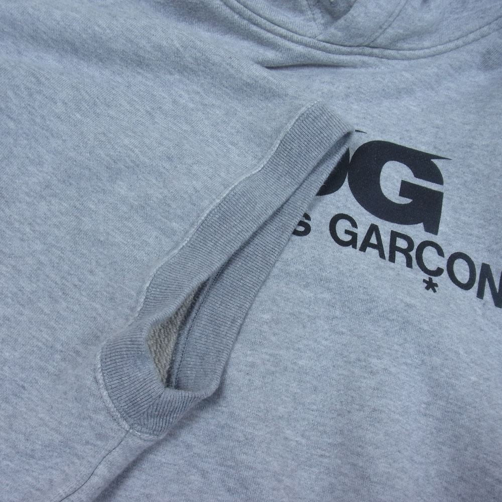 COMME des GARCONS コムデギャルソン CDG シーディージー SZ-T018 ロゴ プリント ポンチョ パーカー グレー系 L【中古】