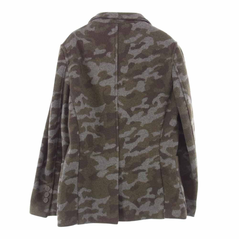ジョルディーズ イタリア製 カモフラ柄 メリノウール ニット テーラードジャケット グレー系【中古】