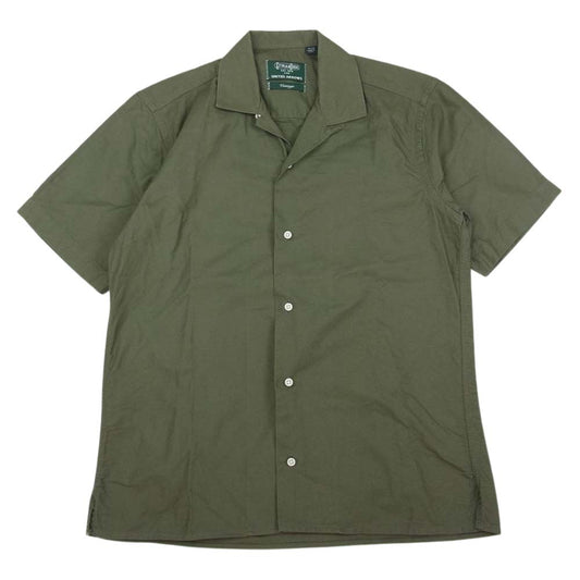 ギットマン ブラザーズ UNITED ARROWS別注 USA製 VINTAGEシルエット 半袖 オープンカラー シャツ カーキ系 14.5【中古】