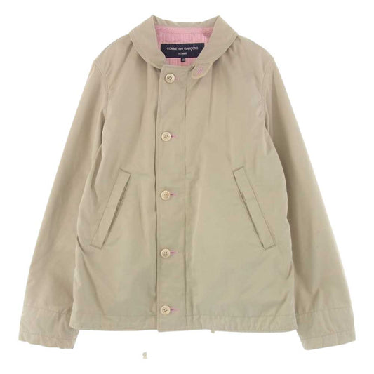 COMME des GARCONS HOMME コムデギャルソンオム AD2008 HB-J037 パッカリングステッチ コットン ミリタリー デッキジャケット ベージュ系 SS【中古】