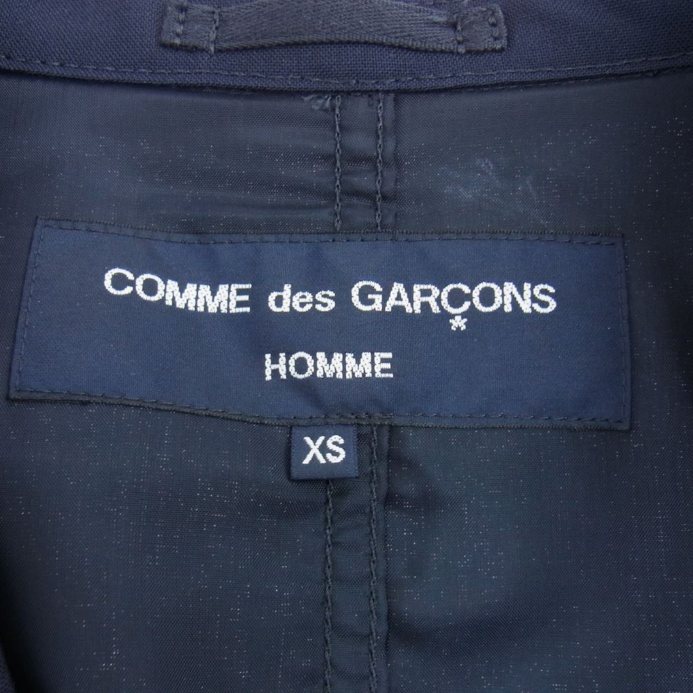 COMME des GARCONS HOMME コムデギャルソンオム AD2015 HQ-J003 HQ-P001 パッカリング ウール セットアップ テーラードジャケット パンツ ネイビー系 XS【美品】【中古】