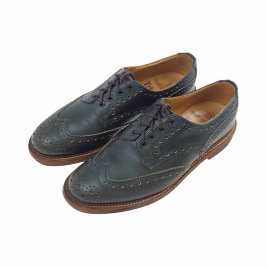 Tricker's トリッカーズ BOURTON バートン ウイングチップ メダリオン シューズ モスグリーン系 7.5【中古】
