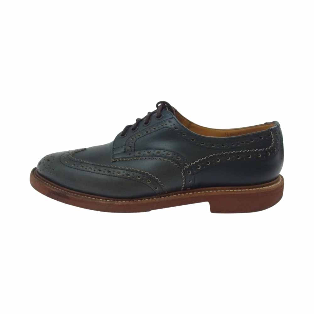 Tricker's トリッカーズ BOURTON バートン ウイングチップ メダリオン シューズ モスグリーン系 7.5【中古】