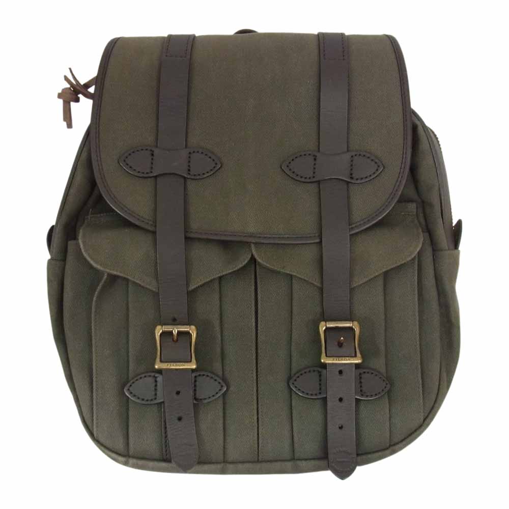 FILSON フィルソン レザー ベルト キャンバス バックパック リュック カーキ系【中古】