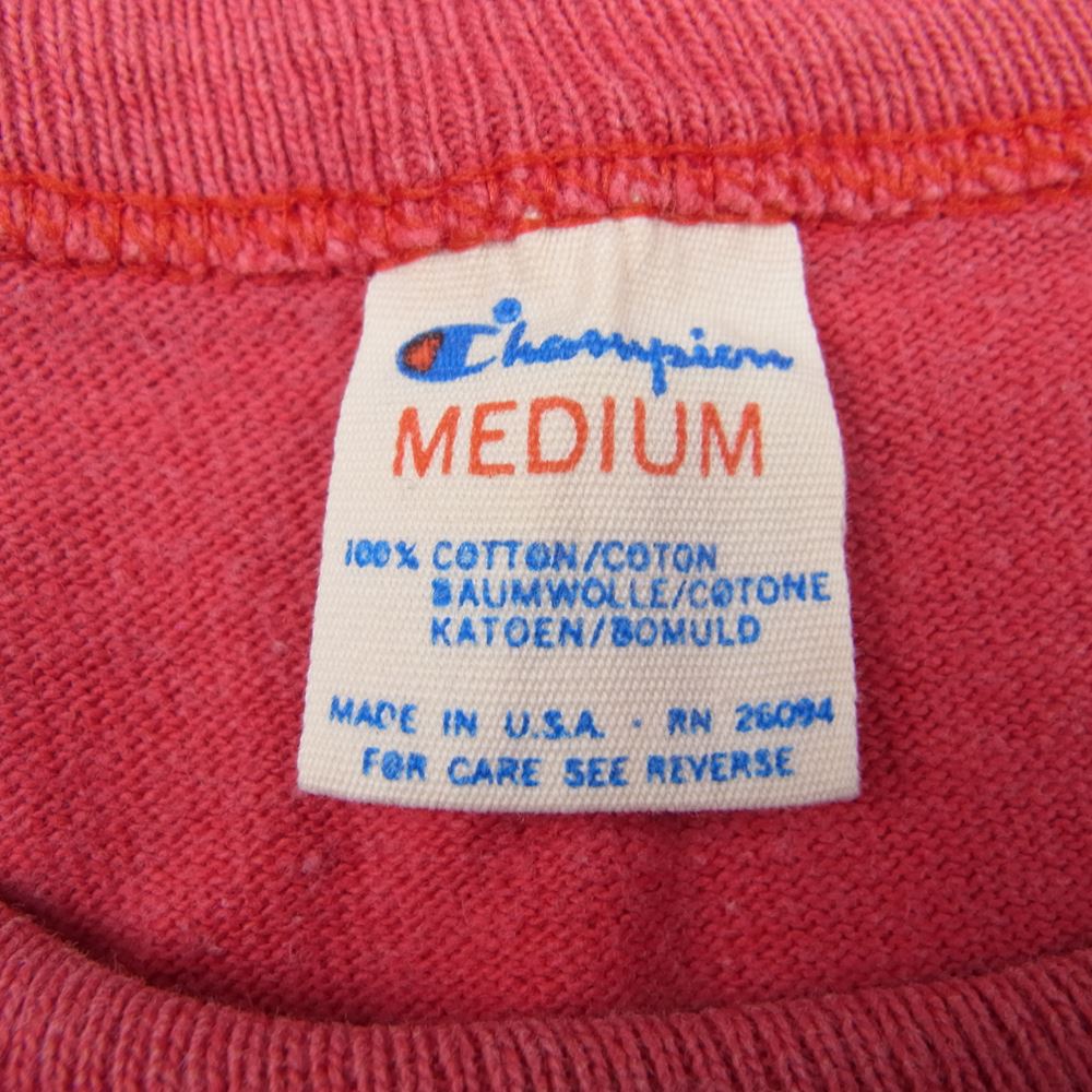 Champion チャンピオン 80s トリコタグ 後期 WISCONSIN カレッジ ロゴ プリント Tシャツ レッド系 M【中古】