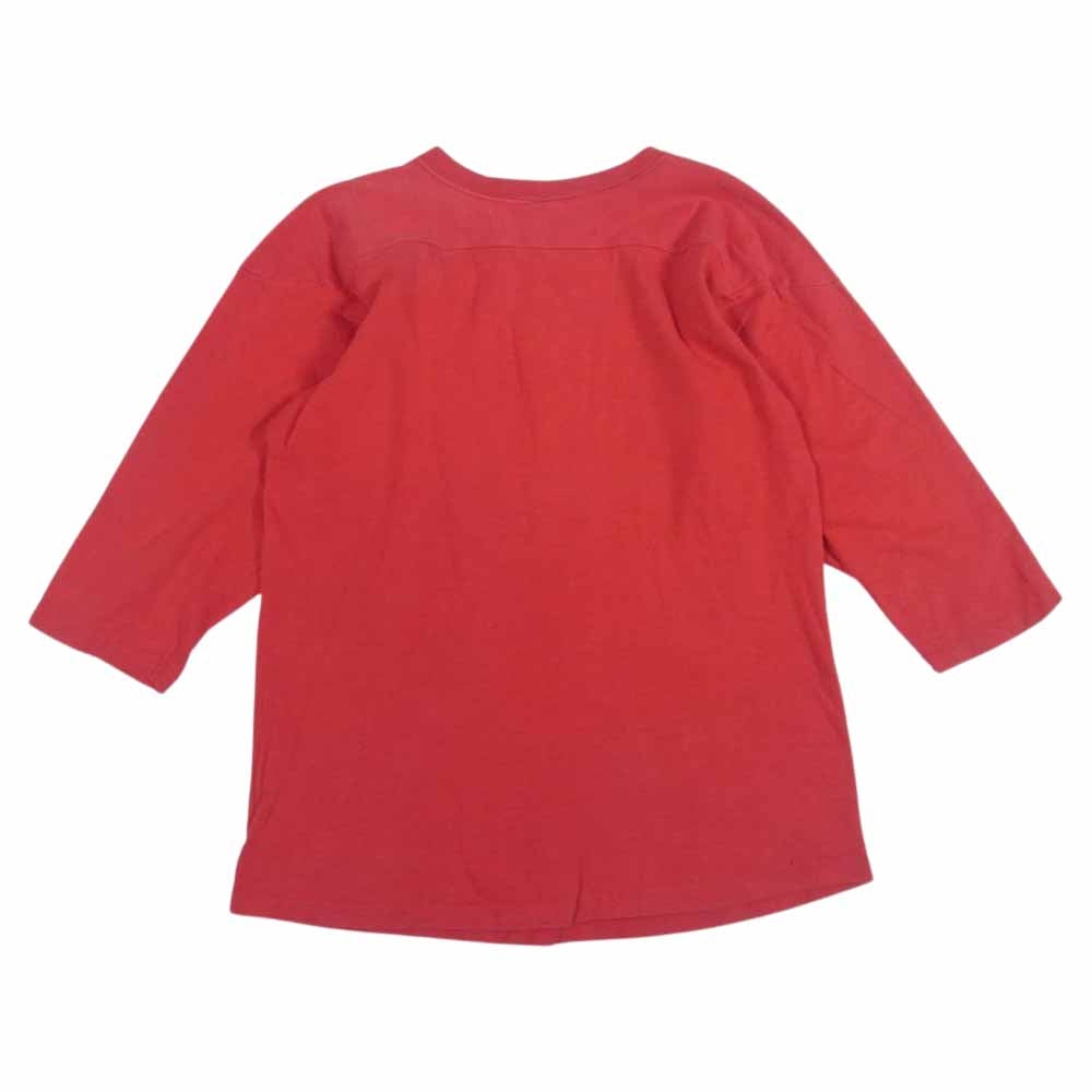 Champion チャンピオン 80s トリコタグ 前期 COLLEGE OF ST. BENEDICT 86 プリント 七分丈 フットボール シャツ レッド系 L【中古】