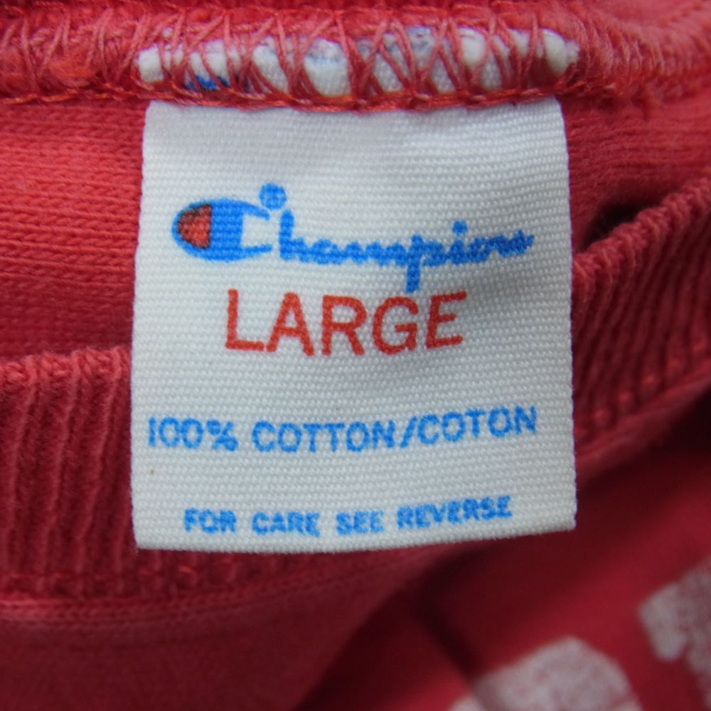 Champion チャンピオン 80s トリコタグ 前期 COLLEGE OF ST. BENEDICT 86 プリント 七分丈 フットボール シャツ レッド系 L【中古】