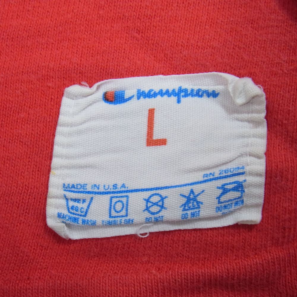 Champion チャンピオン 80s トリコタグ 前期 COLLEGE OF ST. BENEDICT 86 プリント 七分丈 フットボール シャツ レッド系 L【中古】