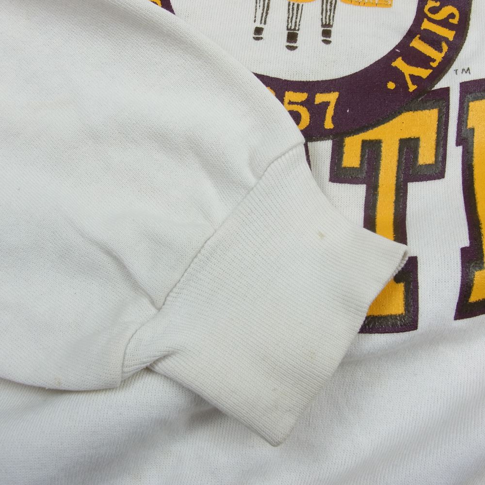 Champion チャンピオン 80s トリコタグ 後期 FLORIDA STATE カレッジ ロゴ プリント スウェット トレーナー ホワイト系 L【中古】