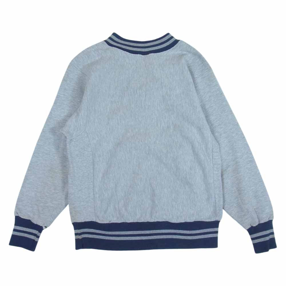 Champion チャンピオン 90s ハーフスナップ リブ ポケット SEAHAWKS ロゴ プリント スウェット トレーナー グレー系 L【中古】