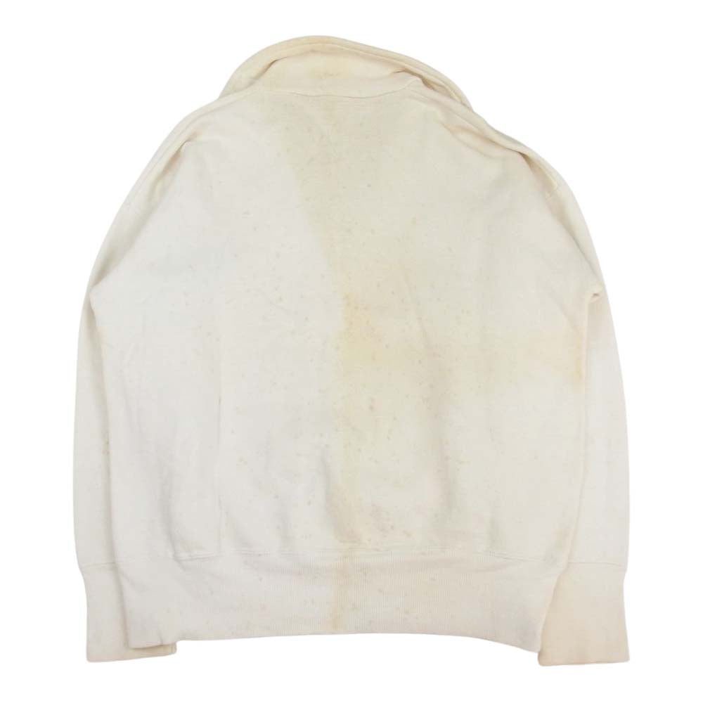 Champion チャンピオン 60s 大文字ランタグ 上段CHAMPION FALCONジップ ハーフジップ PENN STATE プリント スウェット ホワイト系 L【中古】