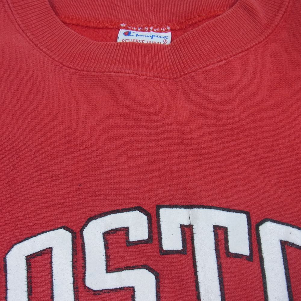 Champion チャンピオン 90s BOSTON UNIVERSITY カレッジ ロゴ プリント リバースウィーブ スウェット トレーナー レッド系 L【中古】