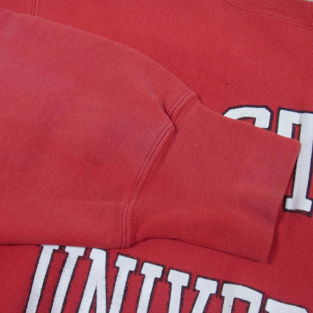 Champion チャンピオン 90s BOSTON UNIVERSITY カレッジ ロゴ プリント リバースウィーブ スウェット トレーナー レッド系 L【中古】