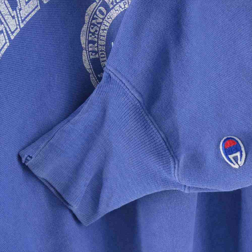 Champion チャンピオン 90s FRESNO PACIFIC COLLEGE カレッジ ロゴ プリント リバースウィーブ スウェット トレーナー ライトブルー系 L【中古】