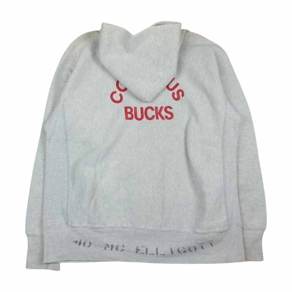 Champion チャンピオン 70s 単色タグ アンダーバー 最初期 COLUMBUS BUCS バック プリント プルオーバー リバースウィーブ パーカー スウェット グレー系 L【中古】