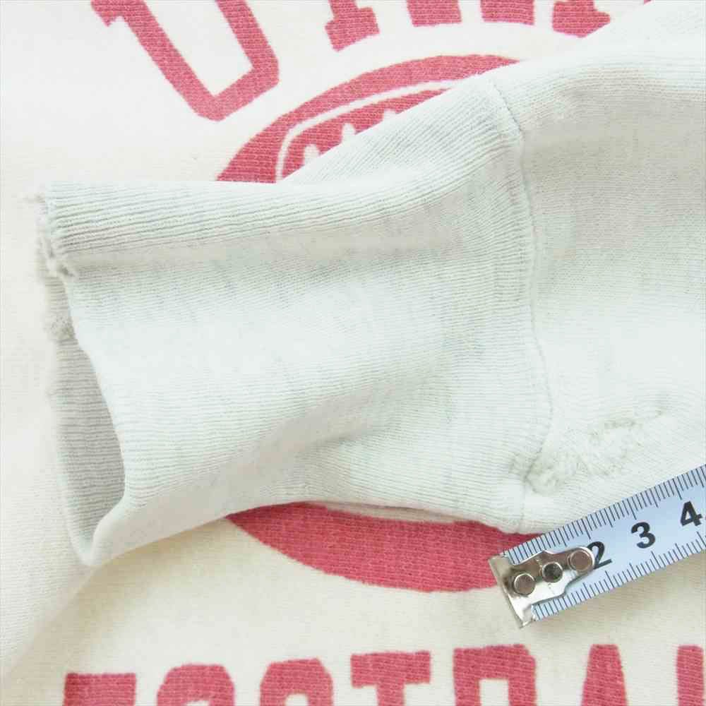 Champion チャンピオン 60s タタキタグ 後期 UTAH FOOTBALL カレッジ 染み込み プリント リバースウィーブ スウェット トレーナー オートミール系 L【中古】
