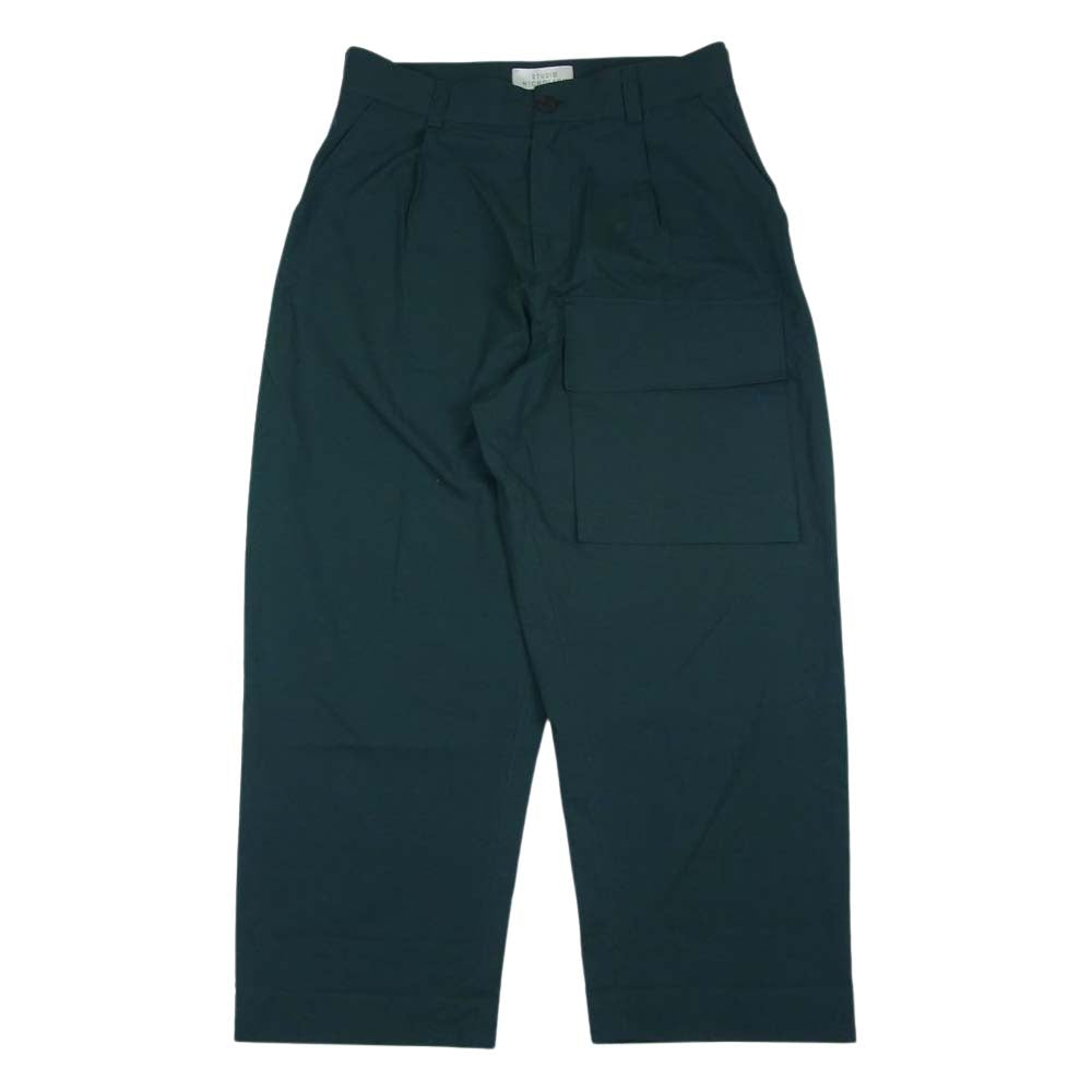 スタジオニコルソン SKM-554 ROSARIO POWDER COTTON WAKAME ワイド テーパード パンツ グリーン系 M【中古】