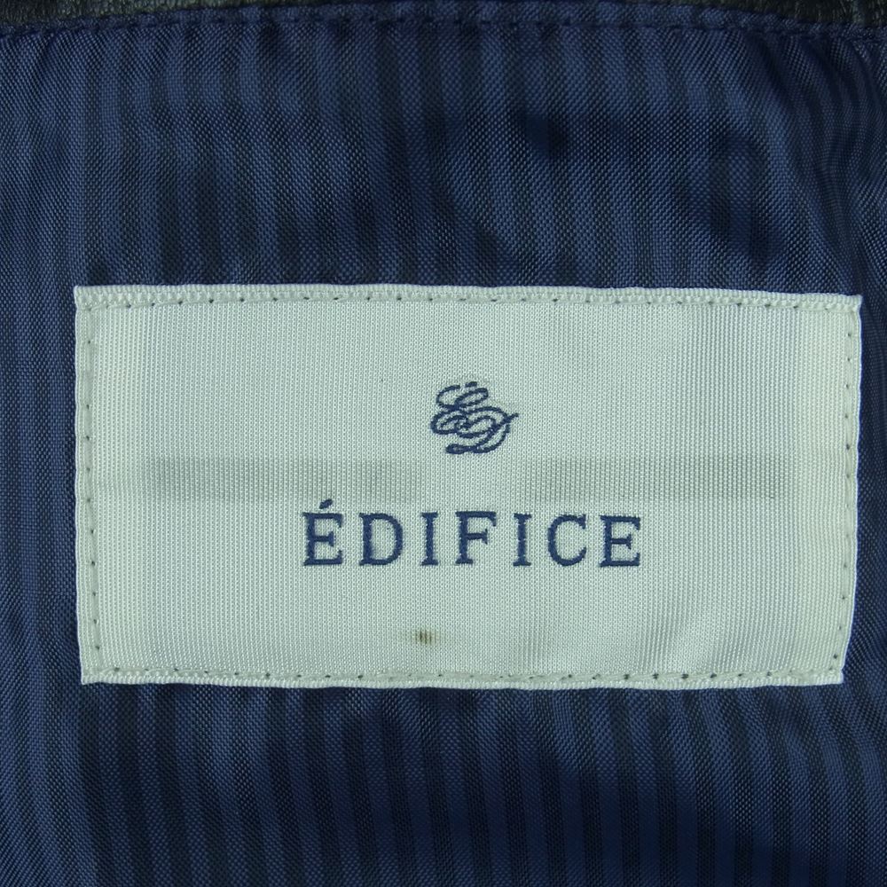 schott ショット 3161059 edifice エディフィス セミダブル レザー ライダース ジャケット 羊革 中国製 ブラック系 S【中古】
