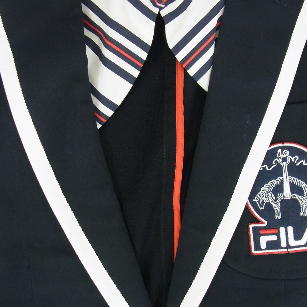 Brooks Brothers ブルックスブラザーズ × FILA フィラ 21SS セットアップ ブレザージャケット サイドラインパンツ ネイビー系 36【中古】