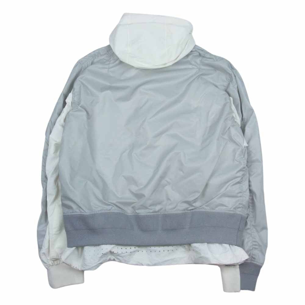 Sacai サカイ × NIKE ナイキ 20AW CZ4697-097 NRG LAYERED JKT レイヤード ボンバー ジャケット グレー系 ホワイト系 M【中古】