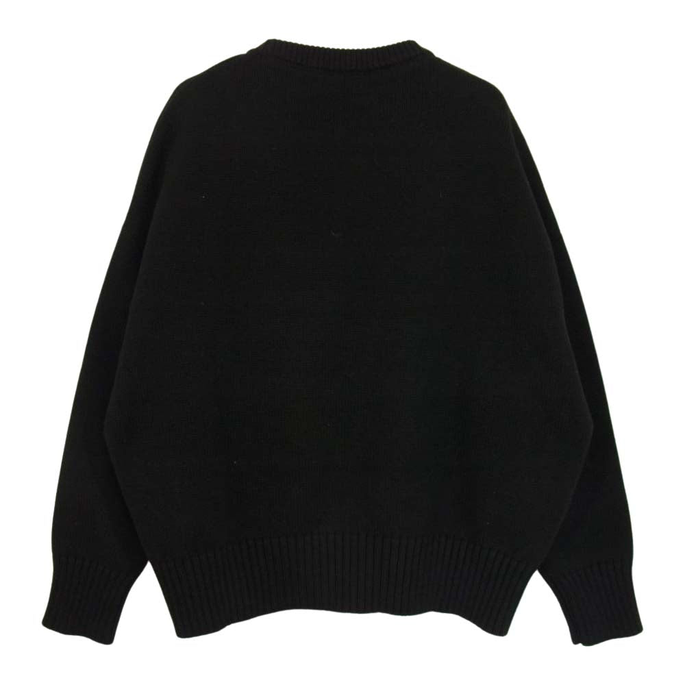 アミアレクサンドルマテュッシ ロゴ刺繍 クルーネック ニット ブラック系 XS【中古】