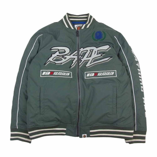 A BATHING APE アベイシングエイプ BAPE KIDS キッズ ダウン ブルゾン ジャケット カーキ系 160【中古】