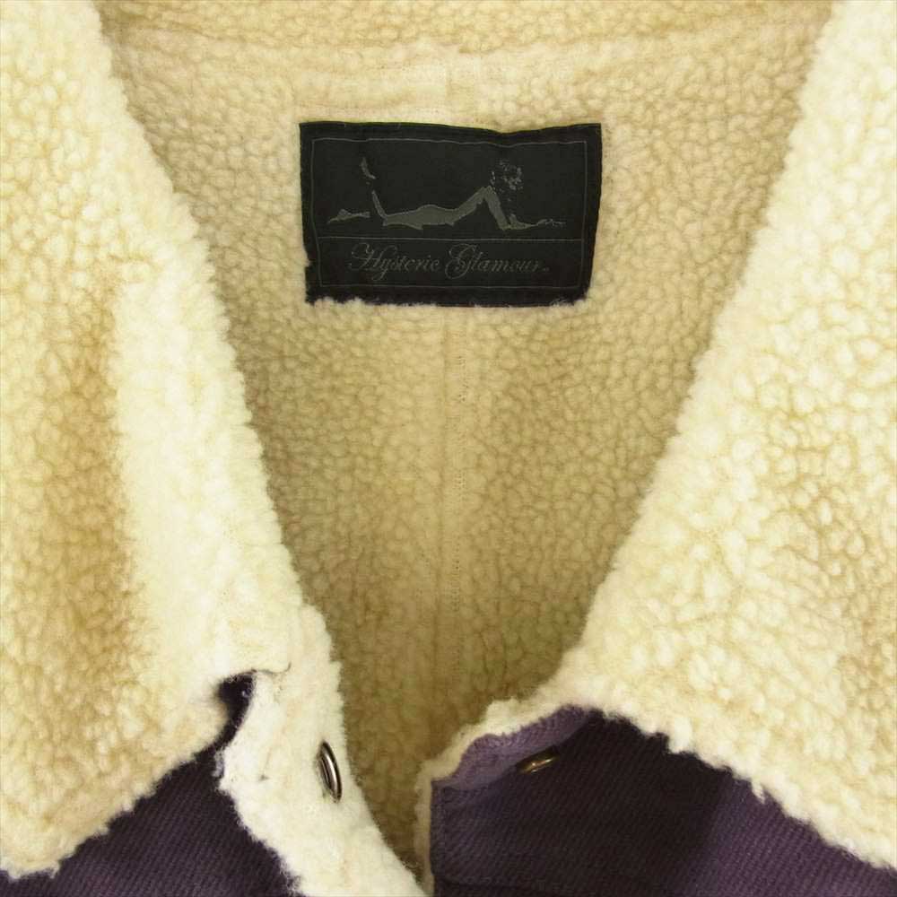 HYSTERIC GLAMOUR ヒステリックグラマー 01193AC06 ボア コーデュロイ ステンカラー コート  パープル系【中古】