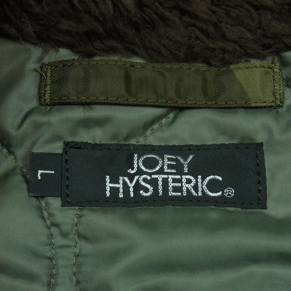 JOEY HYSTERIC ジョーイヒステリック 49410143 KIDS キッズ LOGO SCRATCH N-3B カモ ファー 中綿 ジャケット グリーン系 L【中古】