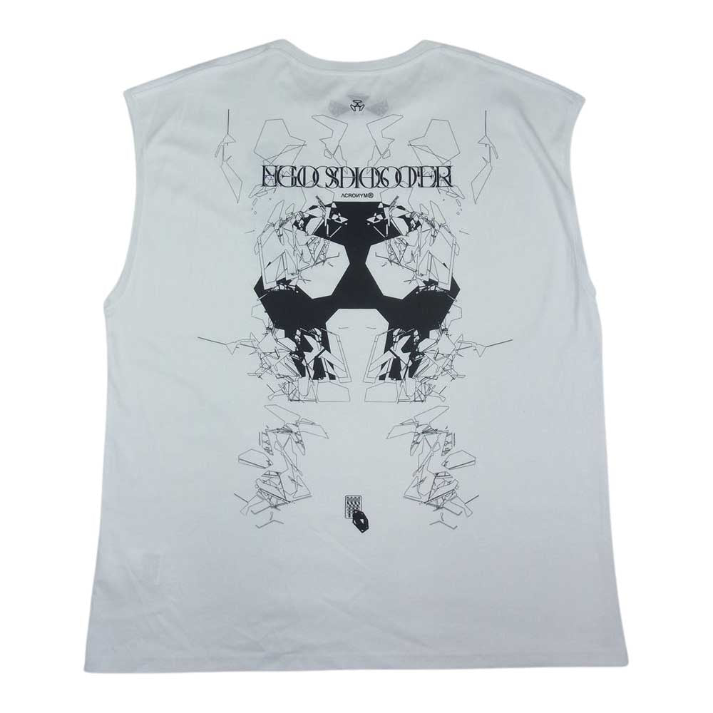 アクロニウム 22SS S25-PR-B 国内正規品 MERCERIZED SLEEVELESS T-SHIRTS マーセライズド ノースリーブ Tシャツ ホワイト ホワイト系 L【極上美品】【中古】