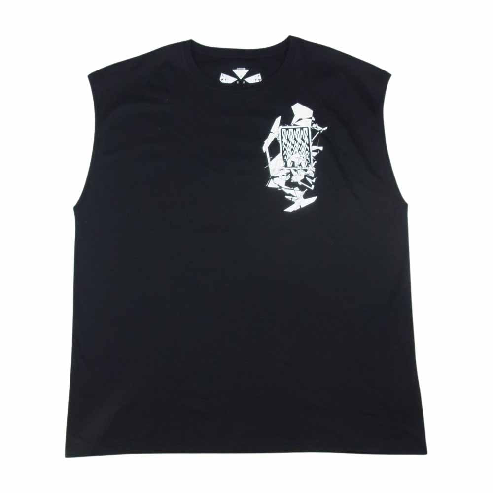アクロニウム 22SS S25-PR-B  国内正規品 MERCERIZED SLEEVELESS T-SHIRTS マーセライズド ノースリーブ Tシャツ ブラック ブラック系 L【極上美品】【中古】
