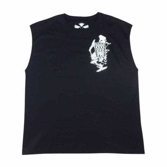 アクロニウム 22SS S25-PR-B  国内正規品 MERCERIZED SLEEVELESS T-SHIRTS マーセライズド ノースリーブ Tシャツ ブラック ブラック系 L【極上美品】【中古】