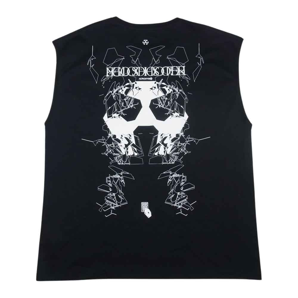 アクロニウム 22SS S25-PR-B  国内正規品 MERCERIZED SLEEVELESS T-SHIRTS マーセライズド ノースリーブ Tシャツ ブラック ブラック系 L【極上美品】【中古】