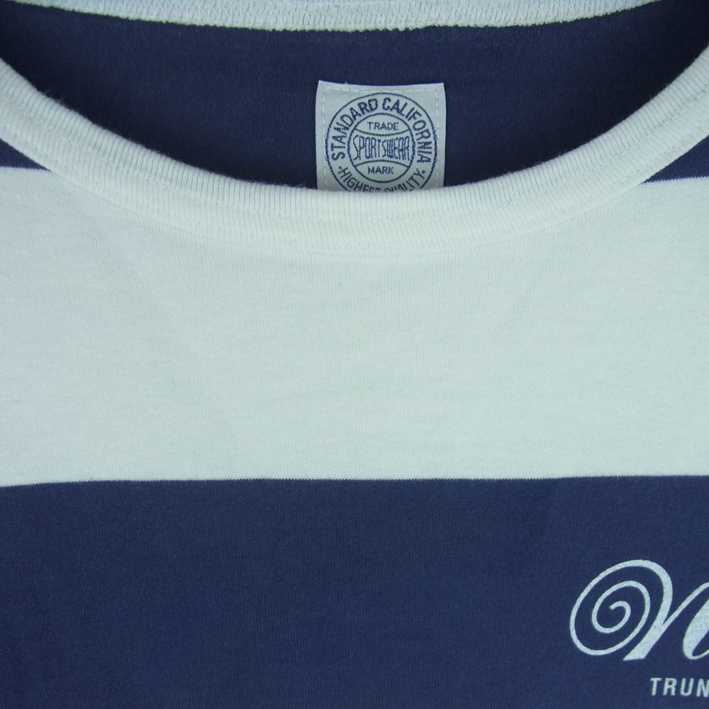 ナルト トランクス コットン ボーダー ポケット 半袖 Tシャツ カットソー ネイビー系 ホワイト系 L【中古】