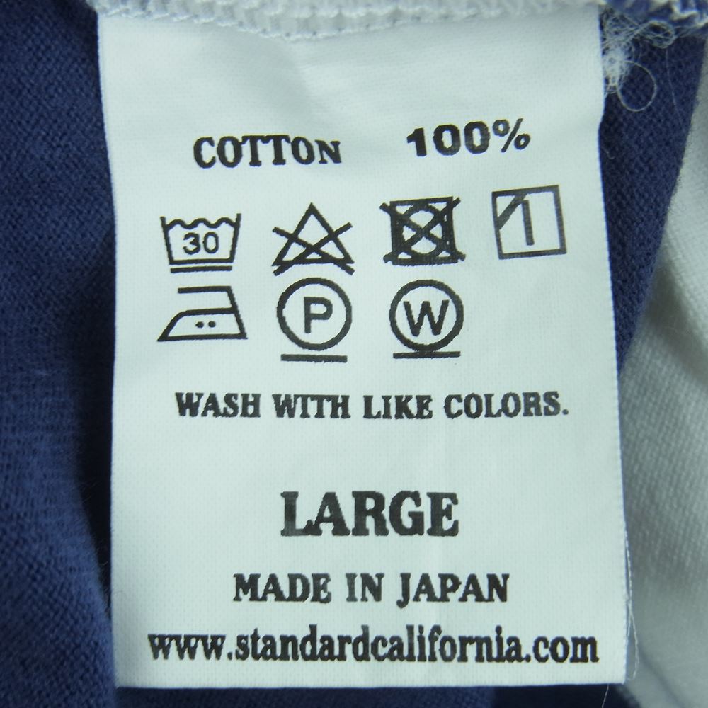 ナルト トランクス コットン ボーダー ポケット 半袖 Tシャツ カットソー ネイビー系 ホワイト系 L【中古】