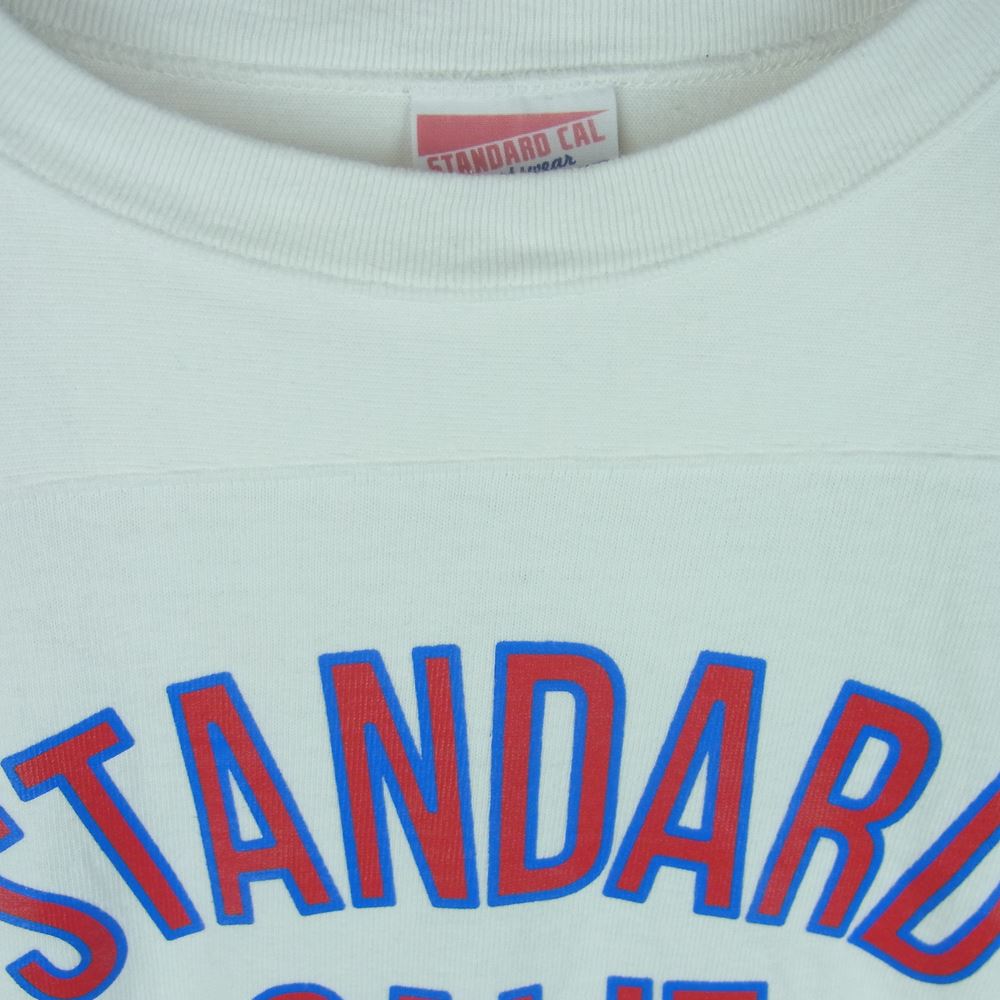 STANDARD CALIFORNIA スタンダードカリフォルニア フットボール 長袖 Tシャツ カットソー コットン 日本製 ホワイト系 L【中古】