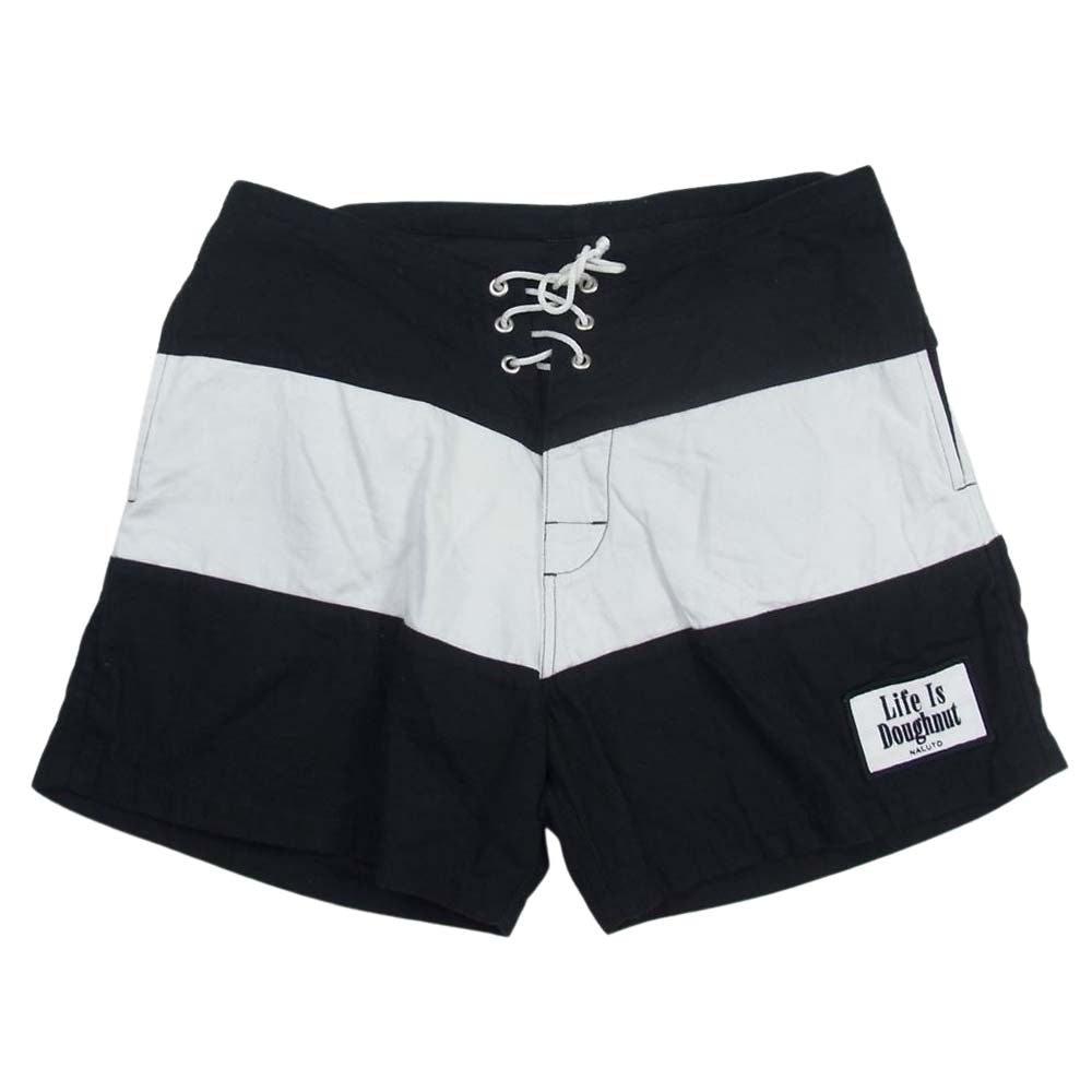 ナルト トランクス ボーダー ショート パンツ ショーツ ブラック ブラック系 31【中古】