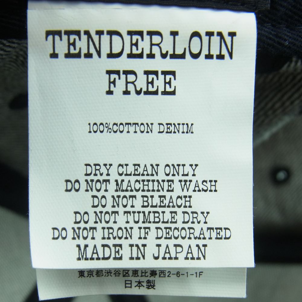 TENDERLOIN テンダーロイン 19AW DENIM CAP ロゴ ワッペン ブラック デニム キャップ 帽子 日本製 ブラック系 FREE【中古】
