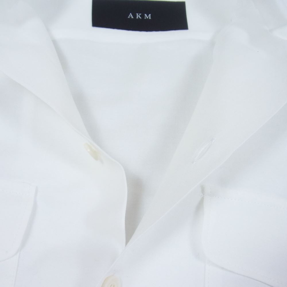 AKM エイケイエム プレーンシャツ 長袖シャツ   ホワイト系 M【中古】