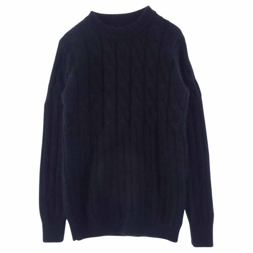 junhashimoto ジュンハシモト 1092020005 MOHAIR CABLE モヘア ケーブル ニット クルーネック ニットセーター ブラック系 3【中古】