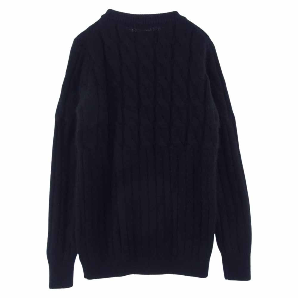 junhashimoto ジュンハシモト 1092020005 MOHAIR CABLE モヘア ケーブル ニット クルーネック ニットセーター ブラック系 3【中古】