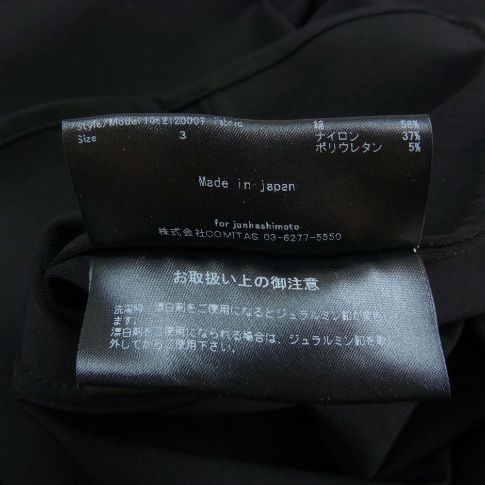 junhashimoto ジュンハシモト 21AW 1062120007 SV07 MINI COLLAR BD ジャージ ボタンダウン シャツ 長袖 シャツ ブラック系 3【中古】