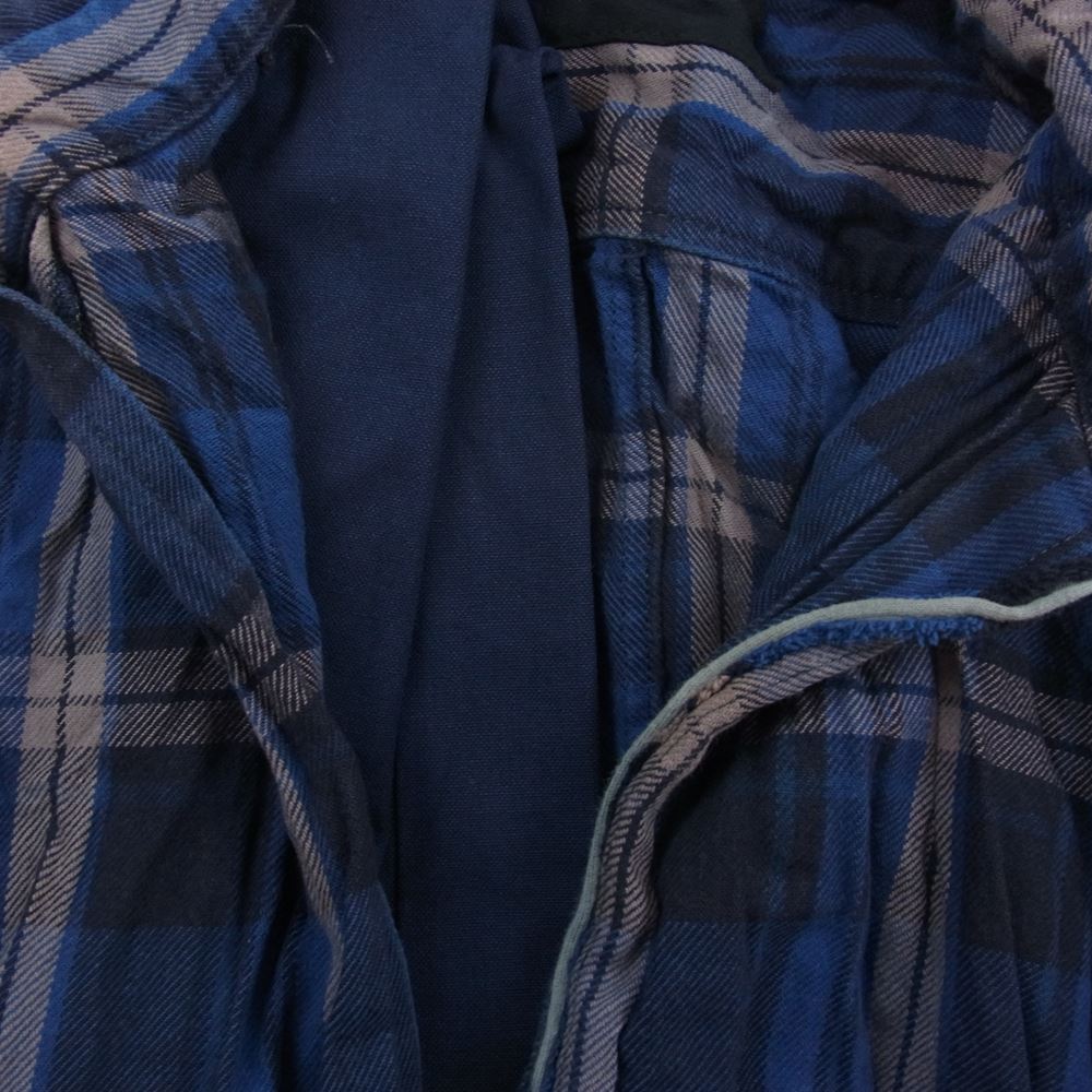 junhashimoto ジュンハシモト 19AW 1061920013 WRINKLE HOOK SHIRTS シワ加工 ネル シャツ 長袖 シャツ ブルー系 3【中古】
