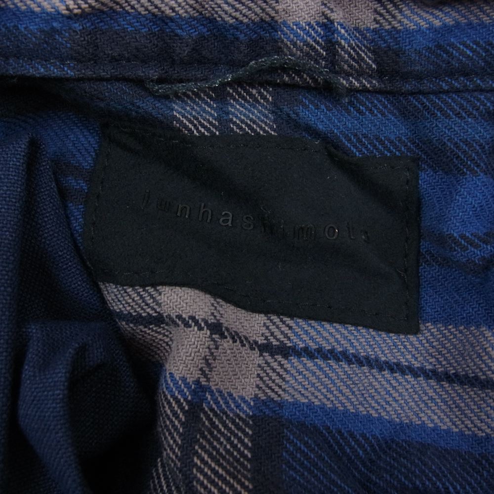 junhashimoto ジュンハシモト 19AW 1061920013 WRINKLE HOOK SHIRTS シワ加工 ネル シャツ 長袖 シャツ ブルー系 3【中古】