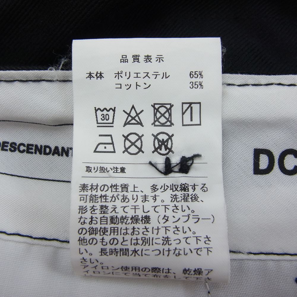 DESCENDANT ディセンダント 21SS 211BRDS-PTM04 DC-6 CHINO TROUSERS チノ トラウザーズ パンツ ブラック系 3【美品】【中古】