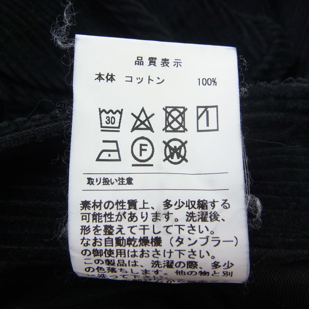 DESCENDANT ディセンダント 20AW 202BRDS-PTM01 CORDUROY TROUSERS コーデュロイ トラウザーズ パンツ ブラック系 3【中古】
