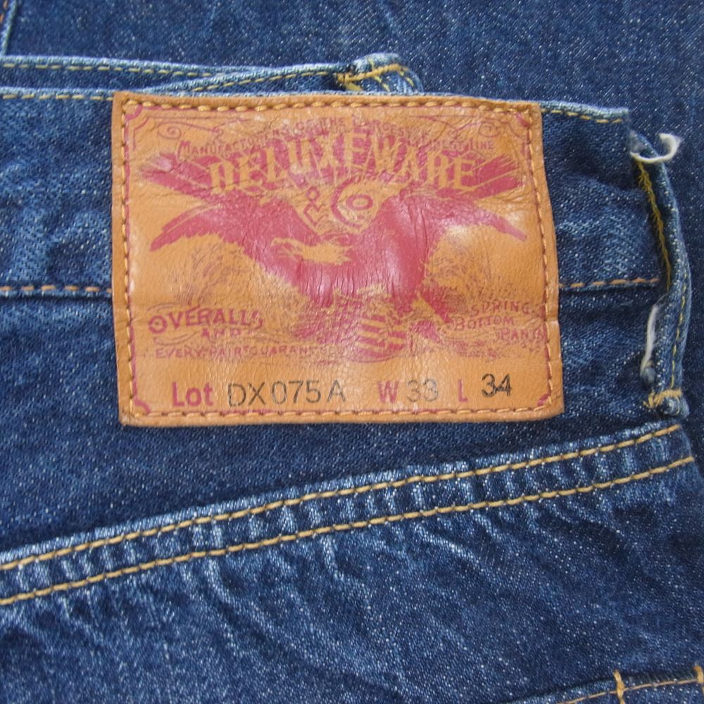 デラックスウエア DX075A オールドブルー タイトストレート 加工 デニム パンツ インディゴブルー系 33【美品】【中古】