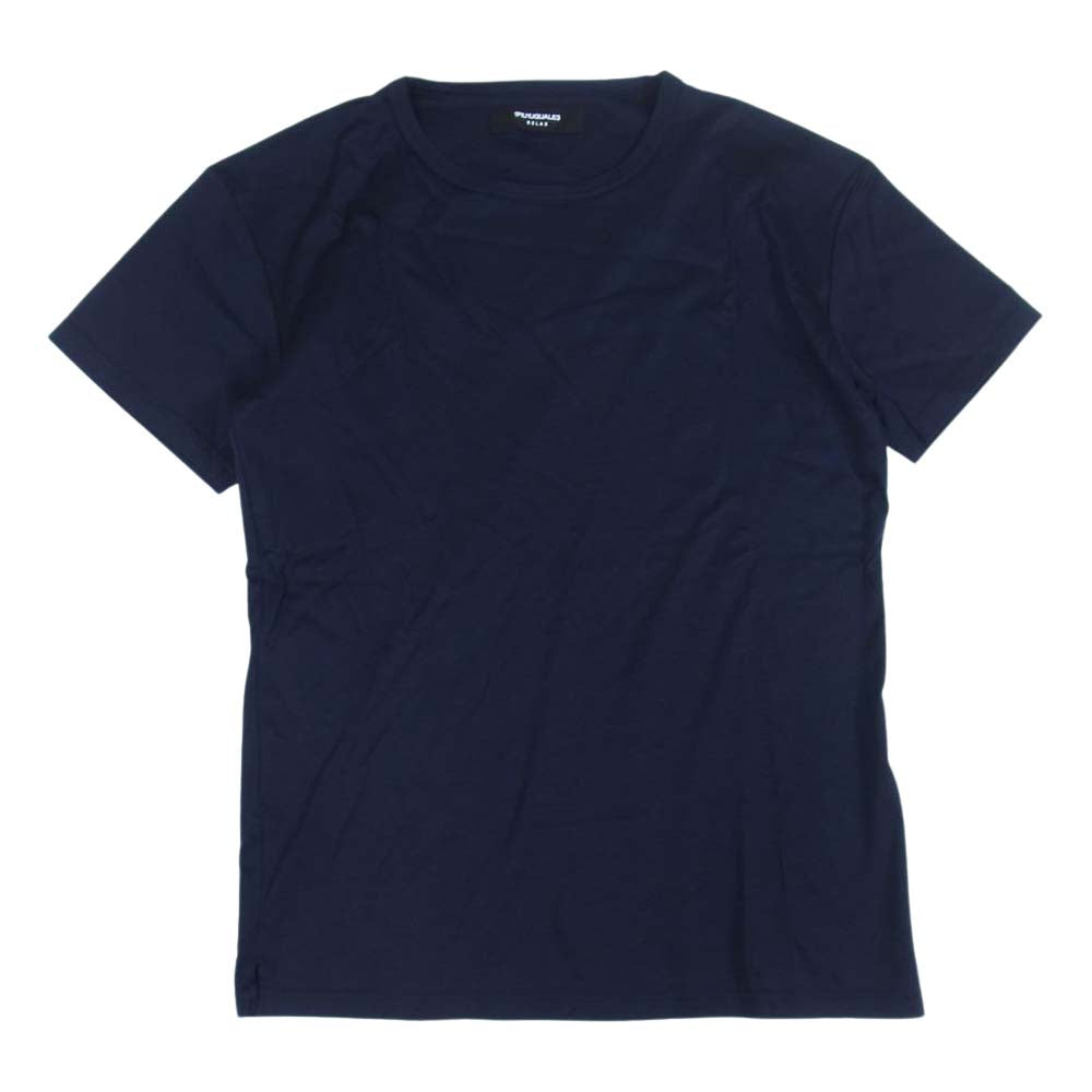 1piu1uguale3 ウノピュウノウグァーレトレ RELAX リラックス ストレッチ クルーネック 半袖 Tシャツ ネイビー系 M【中古】